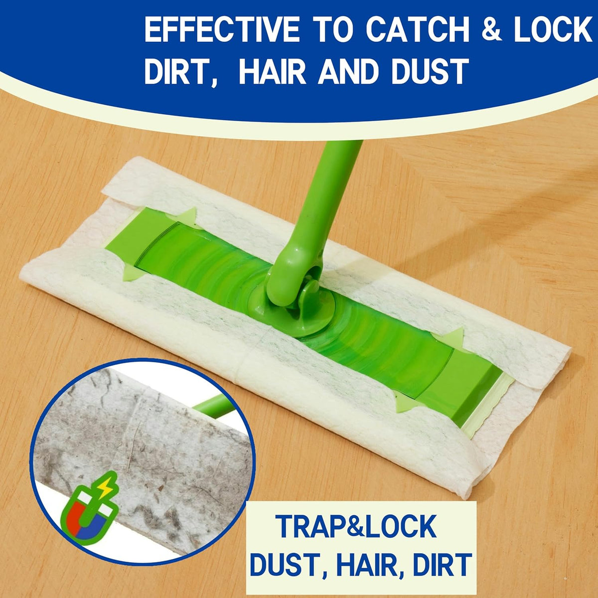 Dry Sweeping Cloths Disposable Mop Refills Floor Dust Mop Pad, Floor Cloth Refills for Swiffer