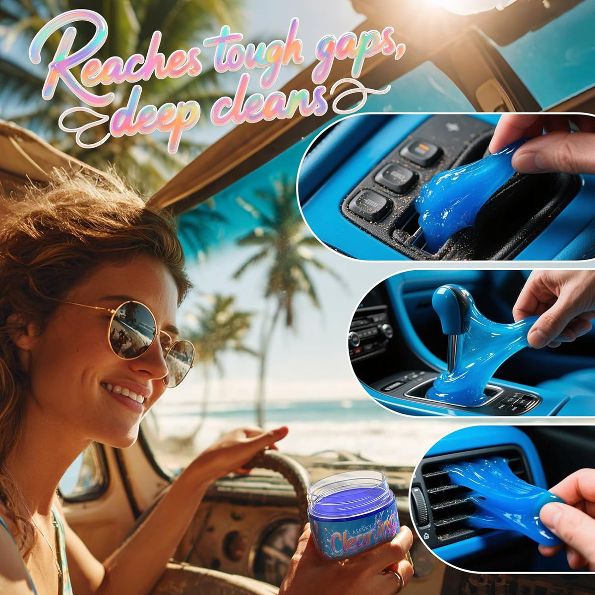 ASFSKY Car Cleaning Gel (Blue,Blueberry) Cleaning Putty Universal Dust Cleaning Car Interior