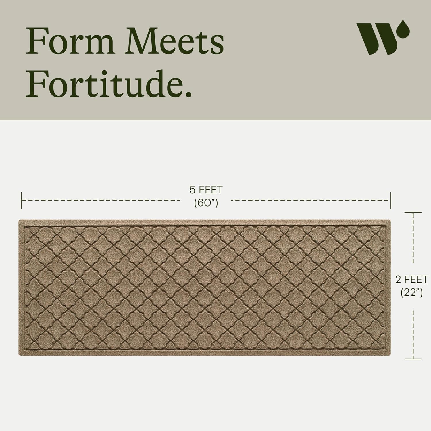 WaterHog Heavy Duty Runner Door Mat, 2' x 5', Made in USA, Durable & Skid-Resistant Entryway Mat