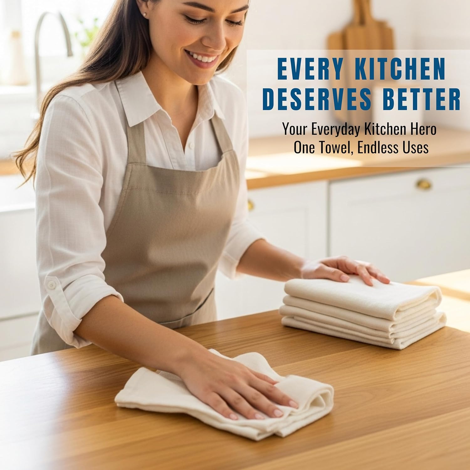 WHITEWRAP Flour Sack Towels| Tea Towel for Crafts| Kitchen Dish Cotton Blank Towel for