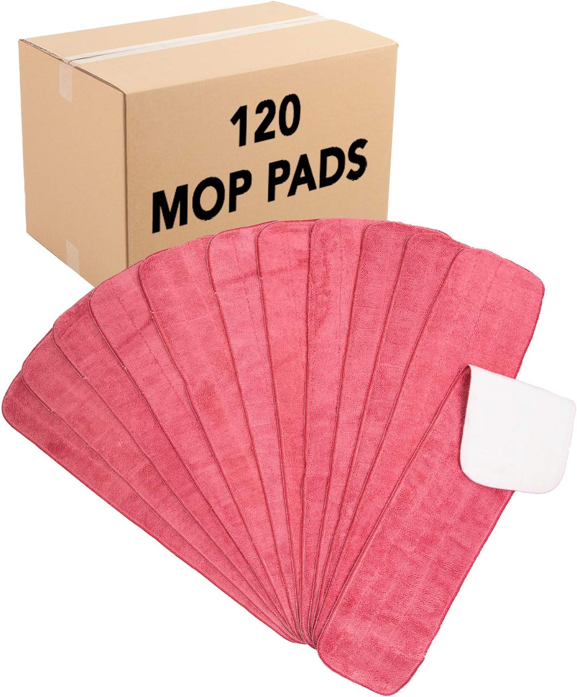 Arkwright Spray Mop Replacement Pads - (Case of 120) Bulk Microfiber Flat Dry and Wet Refill Mop