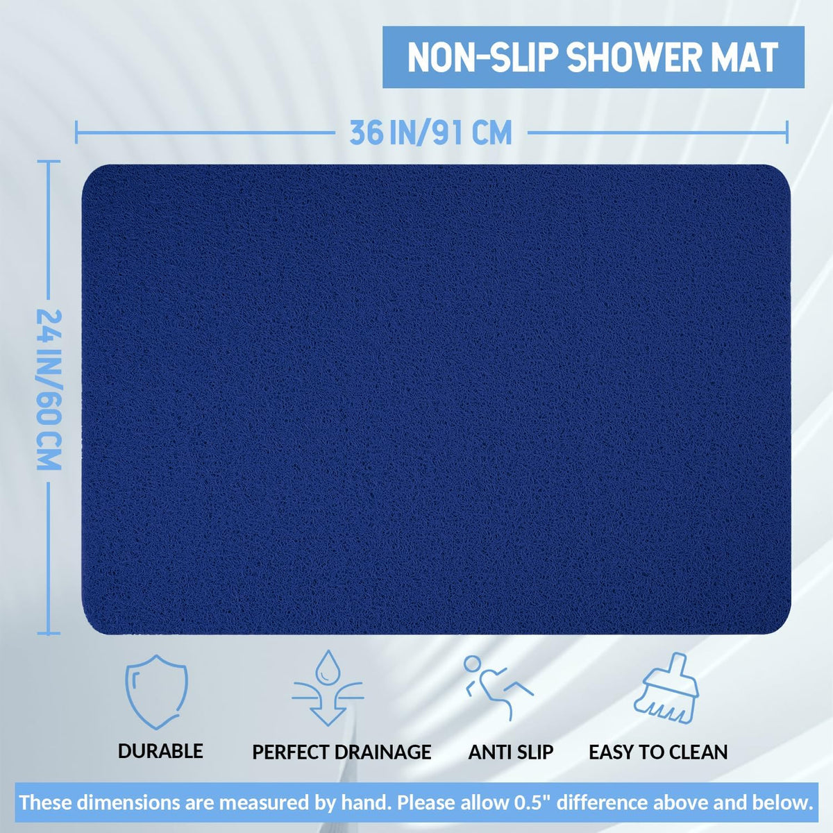 Non-Slip Bathtub Mat, Anti Slip Shower Mat, Fast Drying Bathtub Mats, Foot Scrubber Mat, Anti Slip