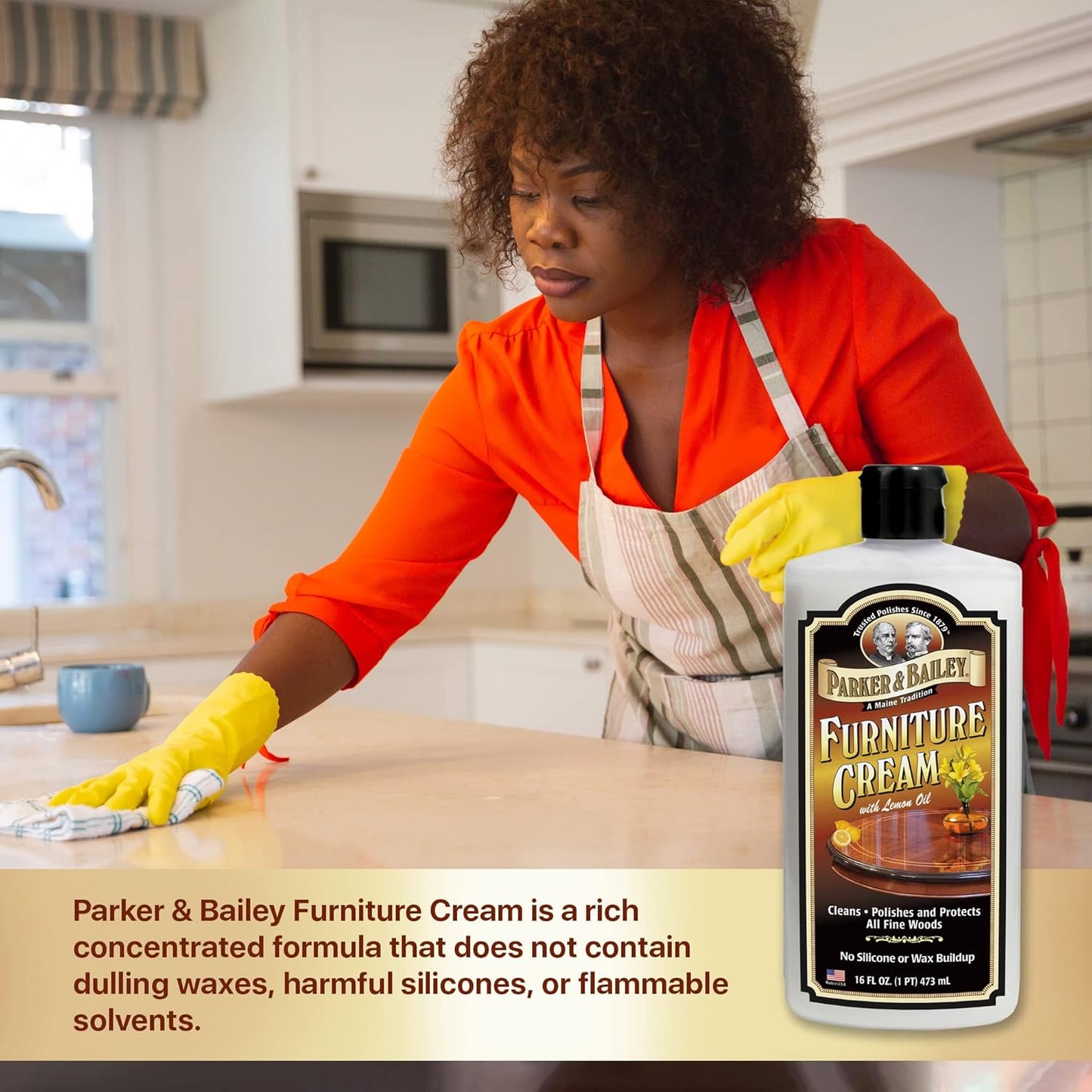 Parker & Bailey Furniture Cream - Multisurface Wood Cleaner and Polish Furniture Quick Shine
