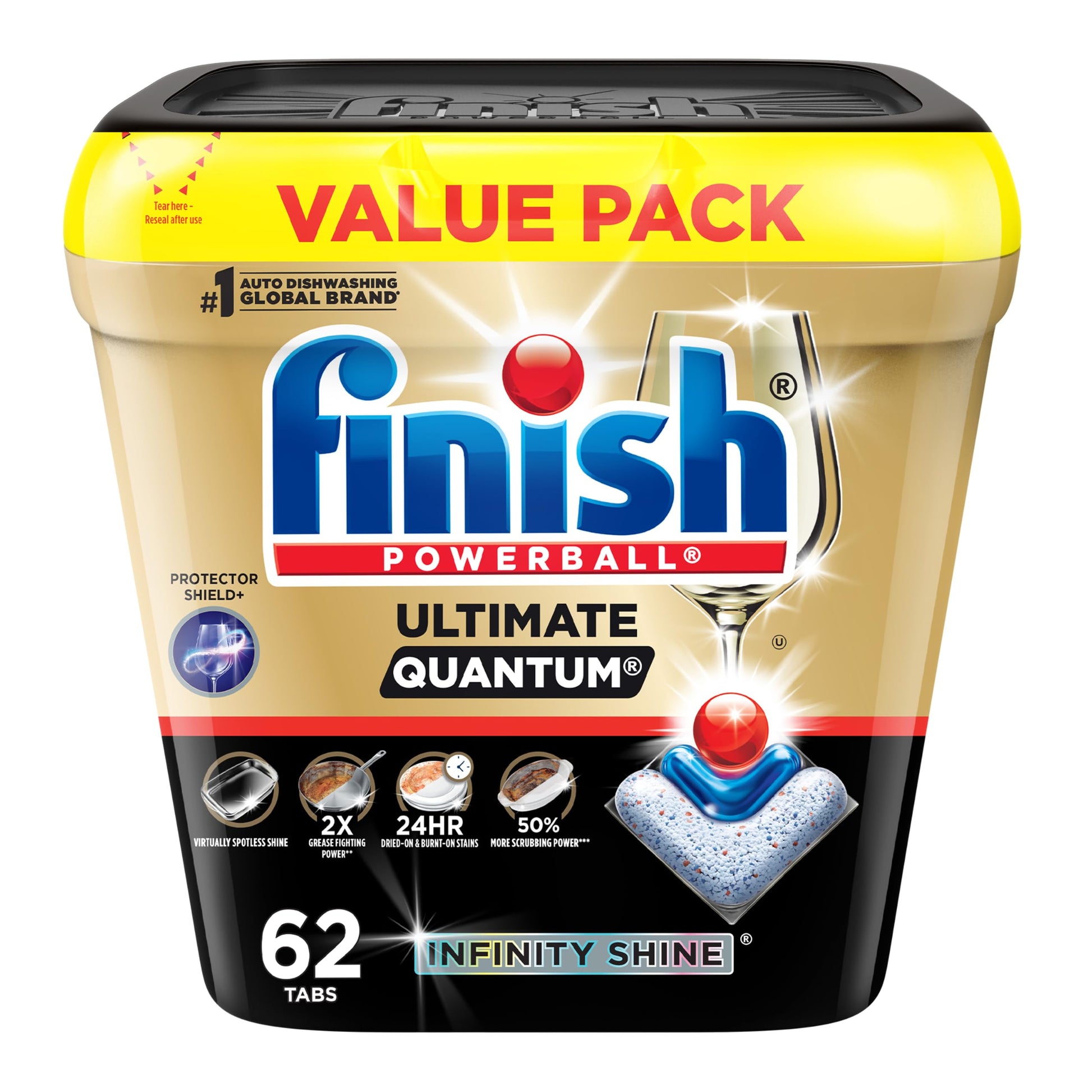 Finish Ultimate Quantum Infinity Shine Dishwasher Pods, New & Improved Formula, Dishwasher