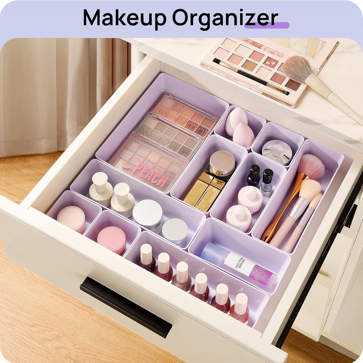 Vtopmart 25 PCS Plastic Drawer Organizers Set, 4-Size Versatile Bathroom and Vanity Drawer
