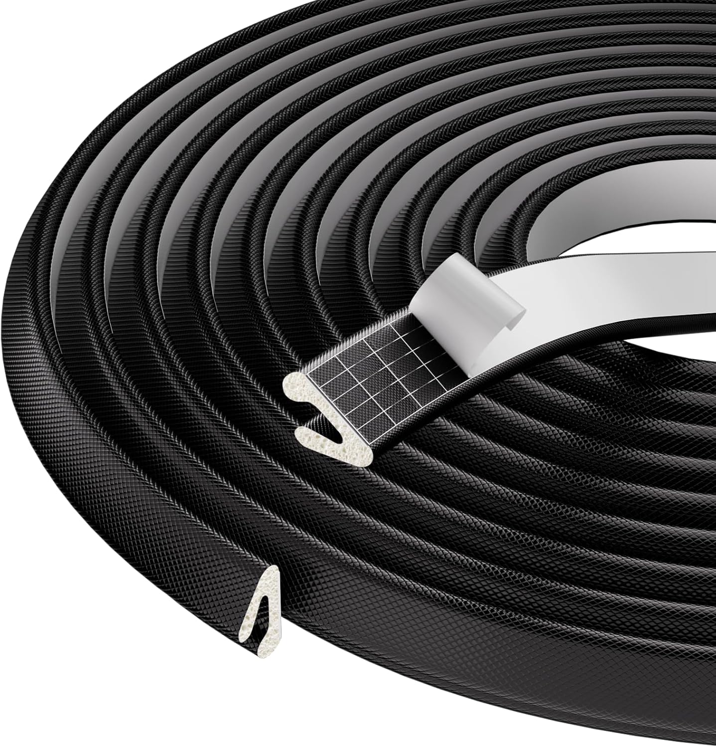 V Shape Foam Weather Stripping Door Frame Seal Strip 2Pcs×26FT Black, Draft Stopper, Insulation