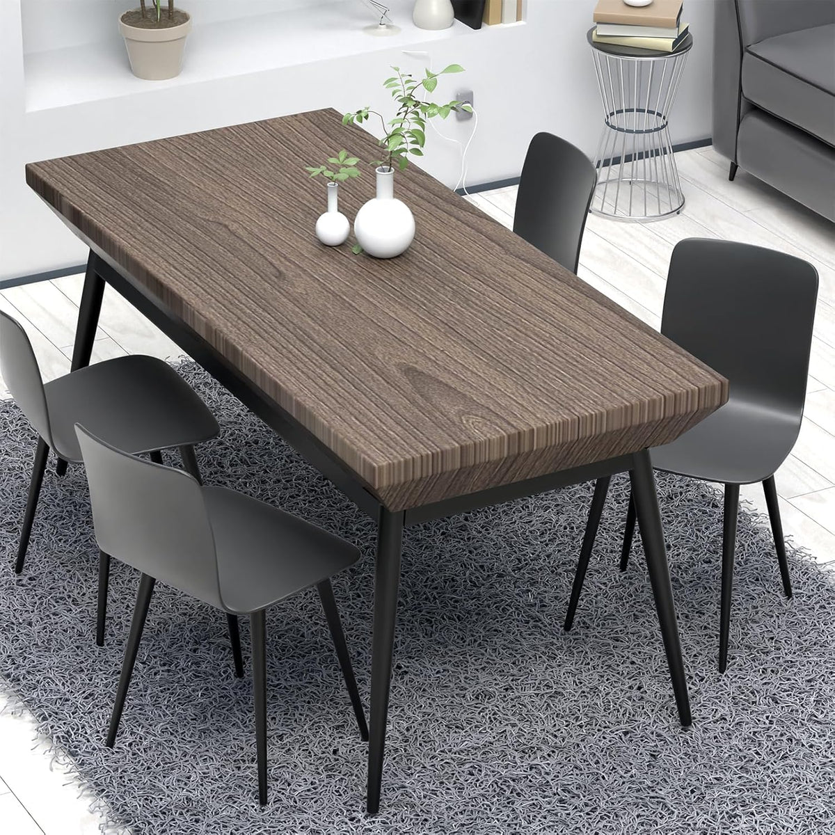4PCS 12 Inch Matte Black Tapered Angled Legs for Furniture, Metal Mid Century Mordern Feet, Heavy