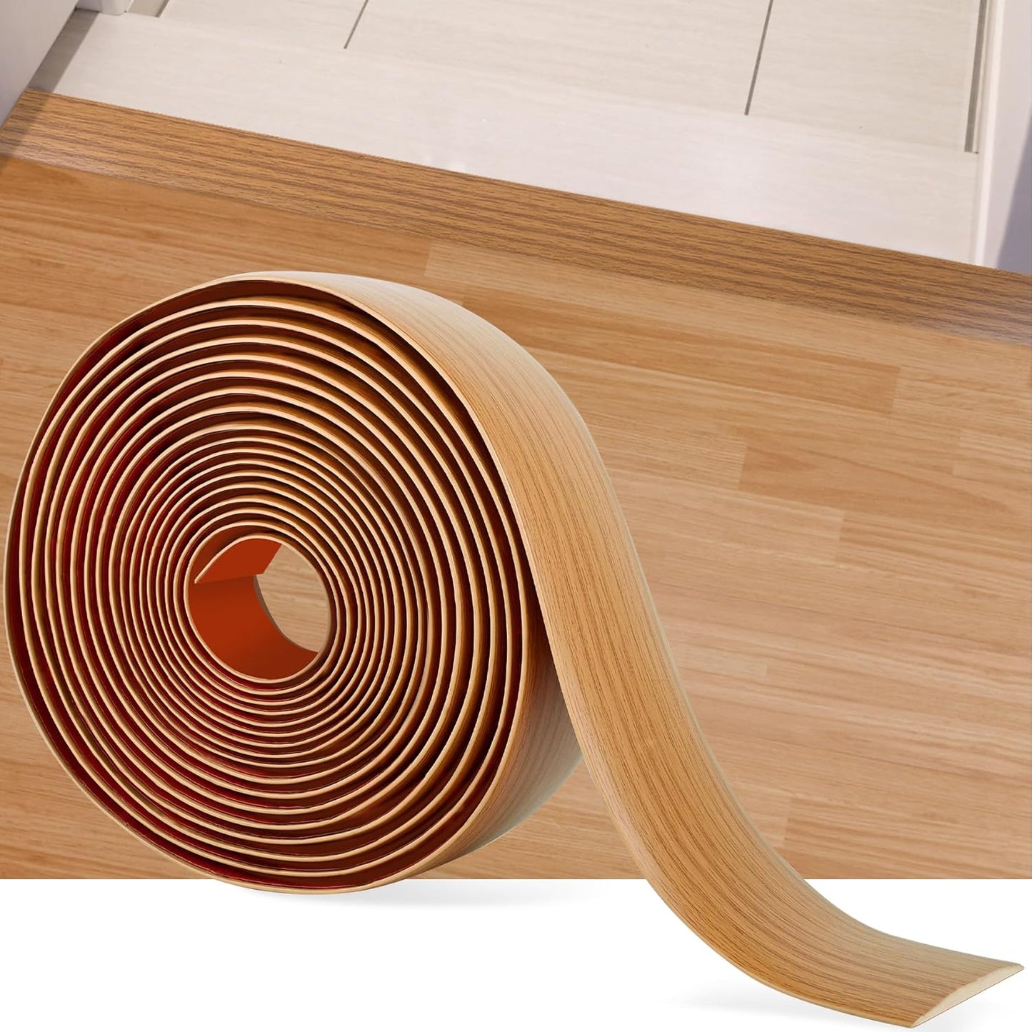 20Ft Floor Transition Strip Self Adhesive Vinyl Cover Floor Strip Flat Divider Transition Strip
