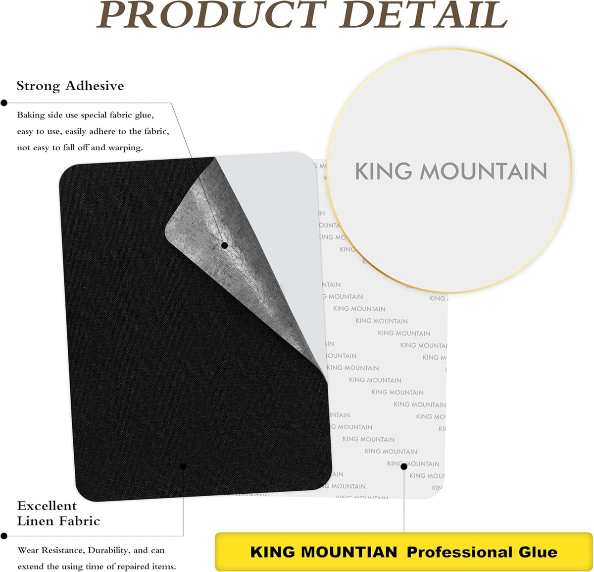 KING MOUNTAIN Fine Linen Repair Patches, Self-Adhesive Linen Fabric Patches, 8X11 inch Extra Size