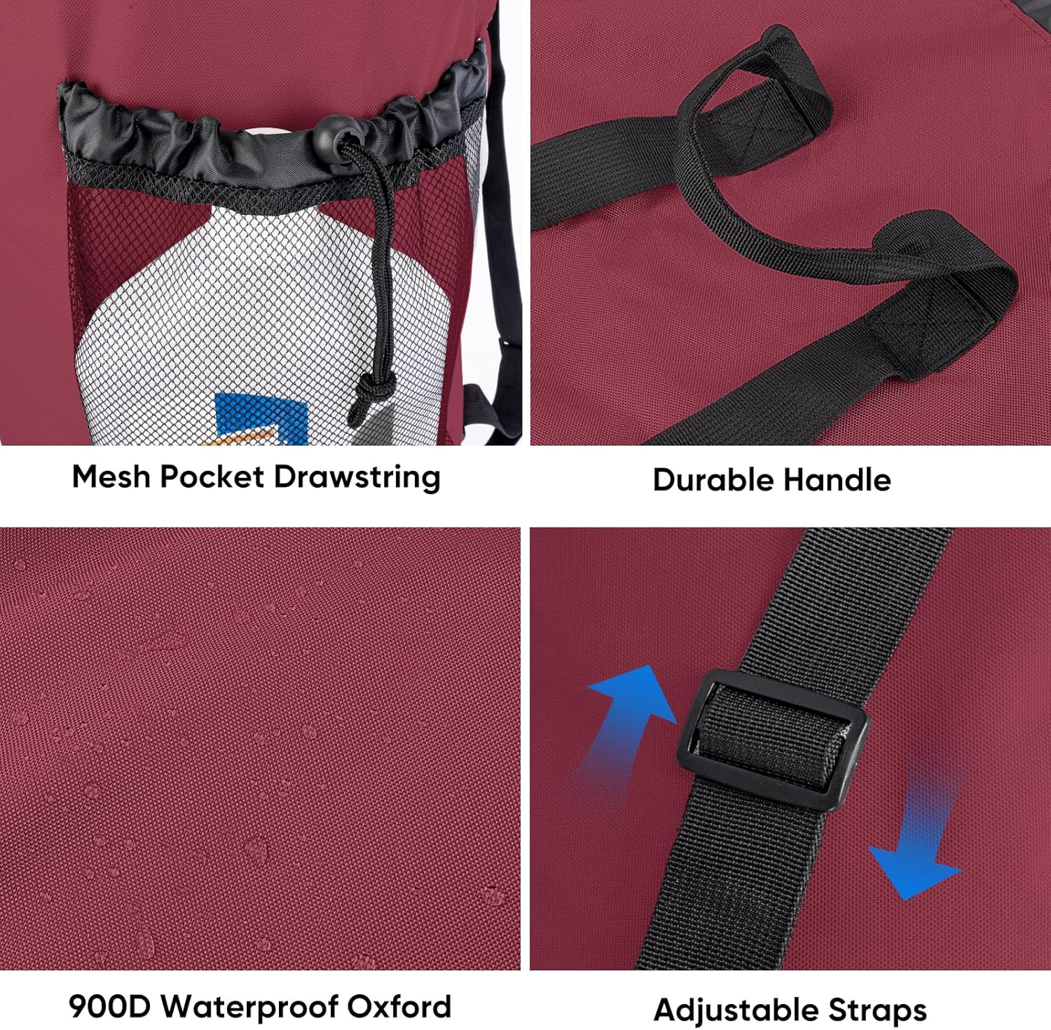 BALEINE 120L Laundry Bag Backpack, 900D Oxford Fabric Large Travel Laundry Bags with Shoulder