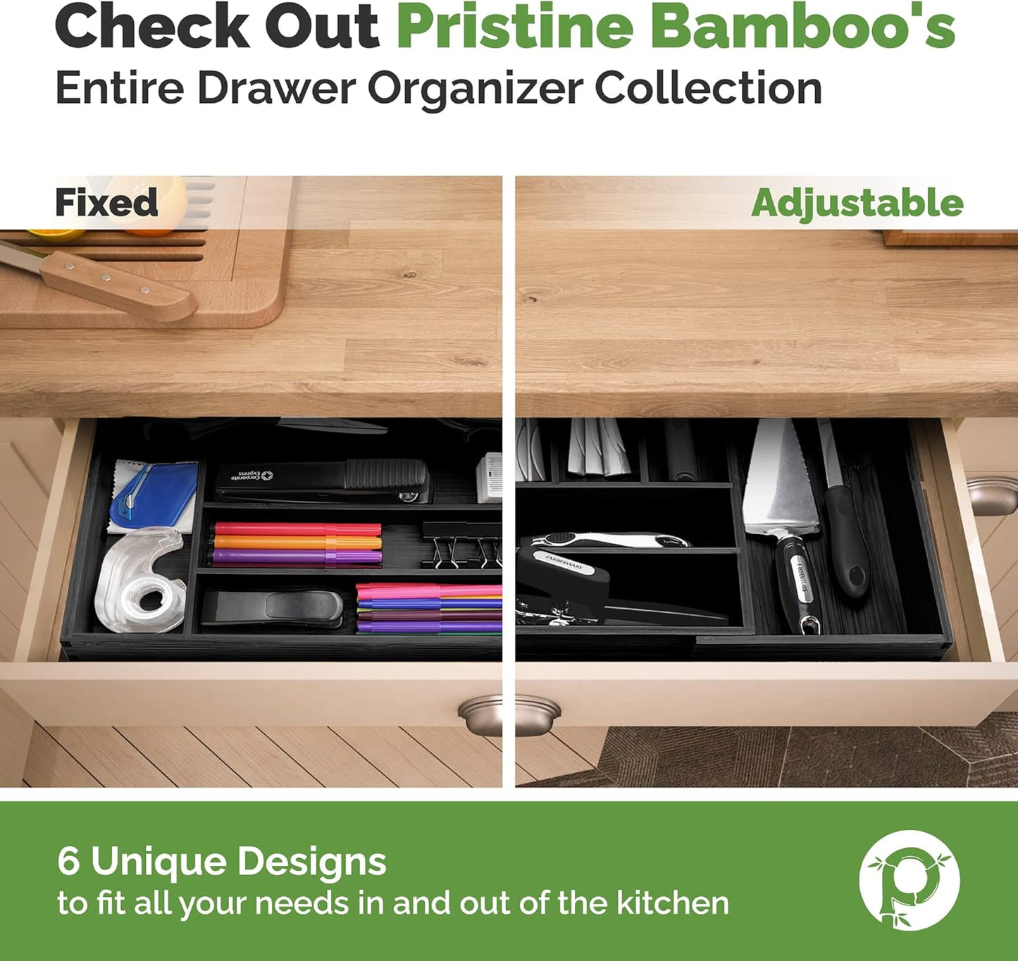 Kitchen Drawer Organizer - Drawer Utensil Organizer and Cutlery Tray - Flatware and Silverware