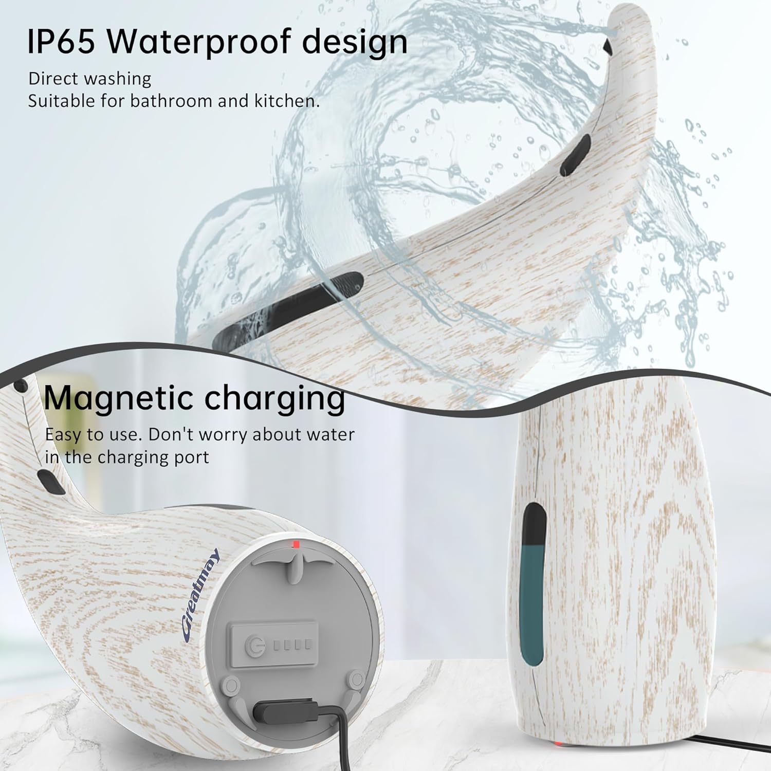 Adjustable Automatic Soap Dispenser Touchless, 4 Adjustable Levels Touchless Sensor Liquid Soap