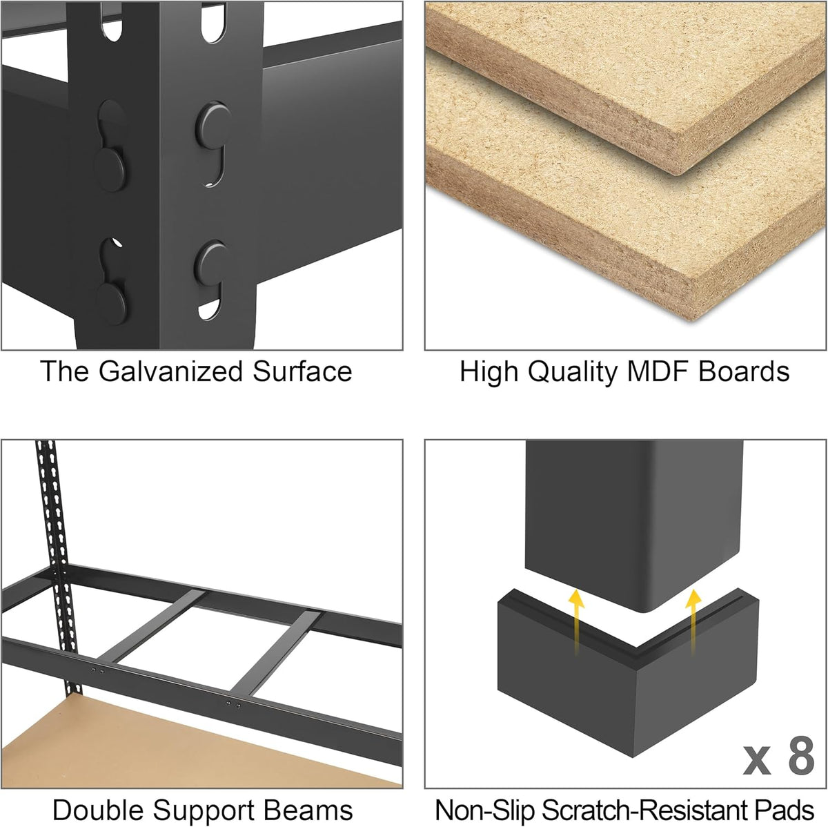 PrimeZone 10 Pack Heavy Duty Storage Shelves - 47" W x 18" D x 71" H 5 Tier Adjustable Garage