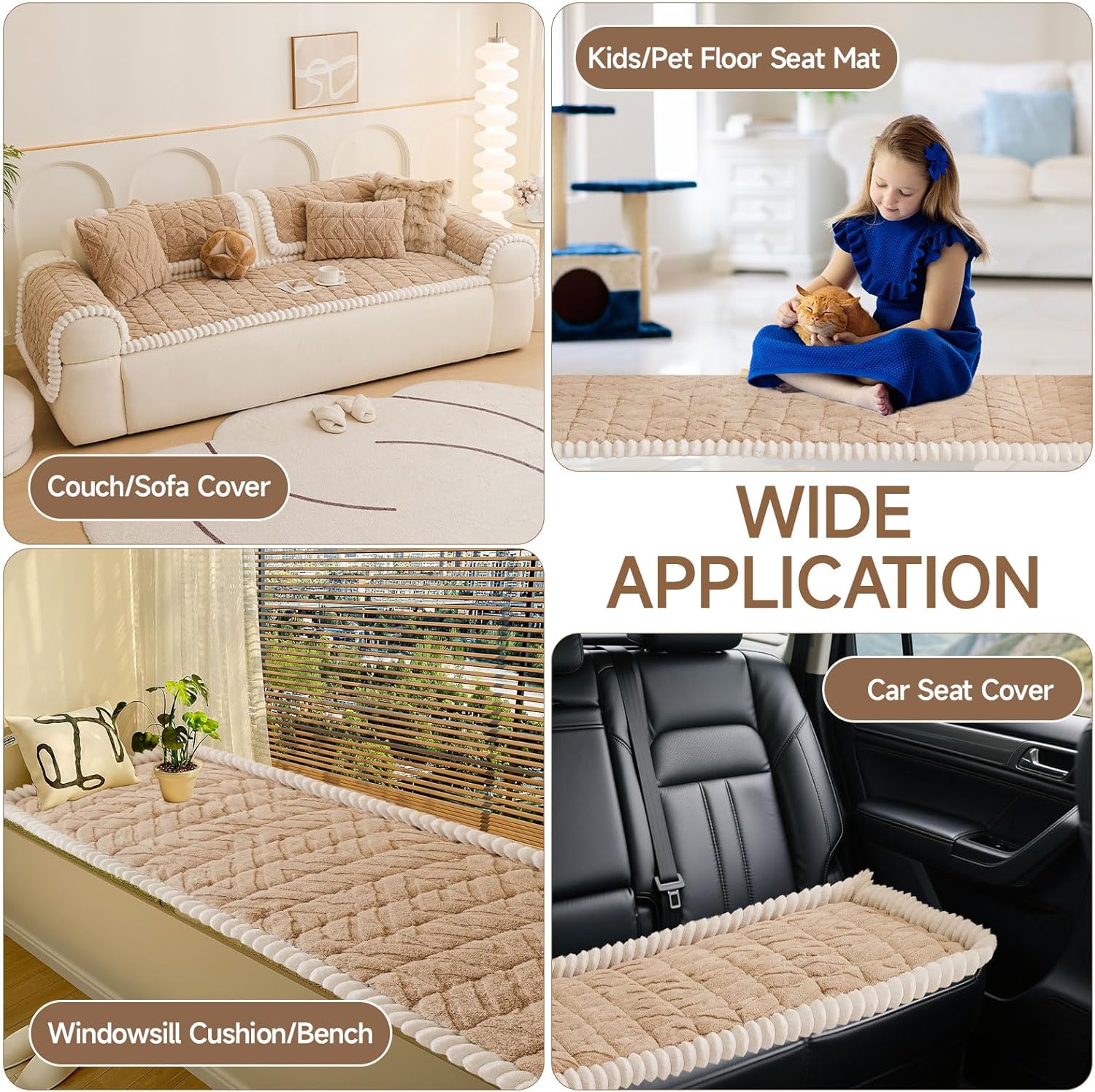 OTOB Couch Covers for 3 Cushion Couch Sofa Pet Friendly, Washable & Non Slip Geometric Jacquard