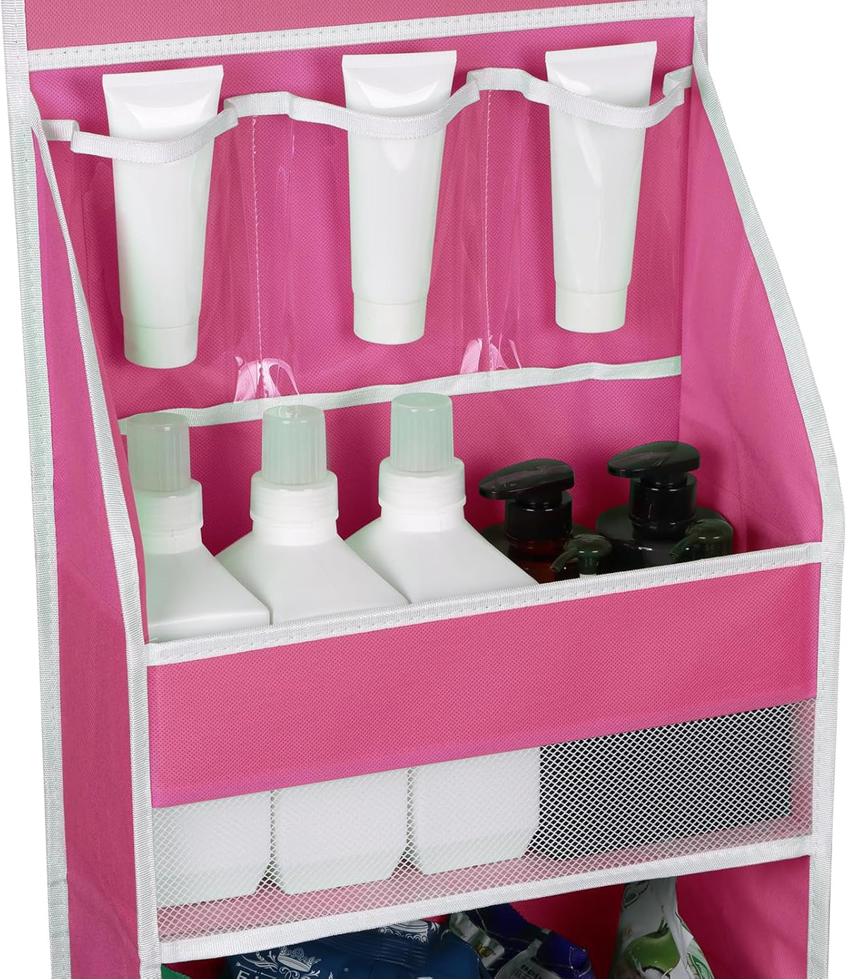 Univivi 5-Shelf Fabric Door Storage Over Door Hanging Organizer with 4 Large Pockets and 3 Small
