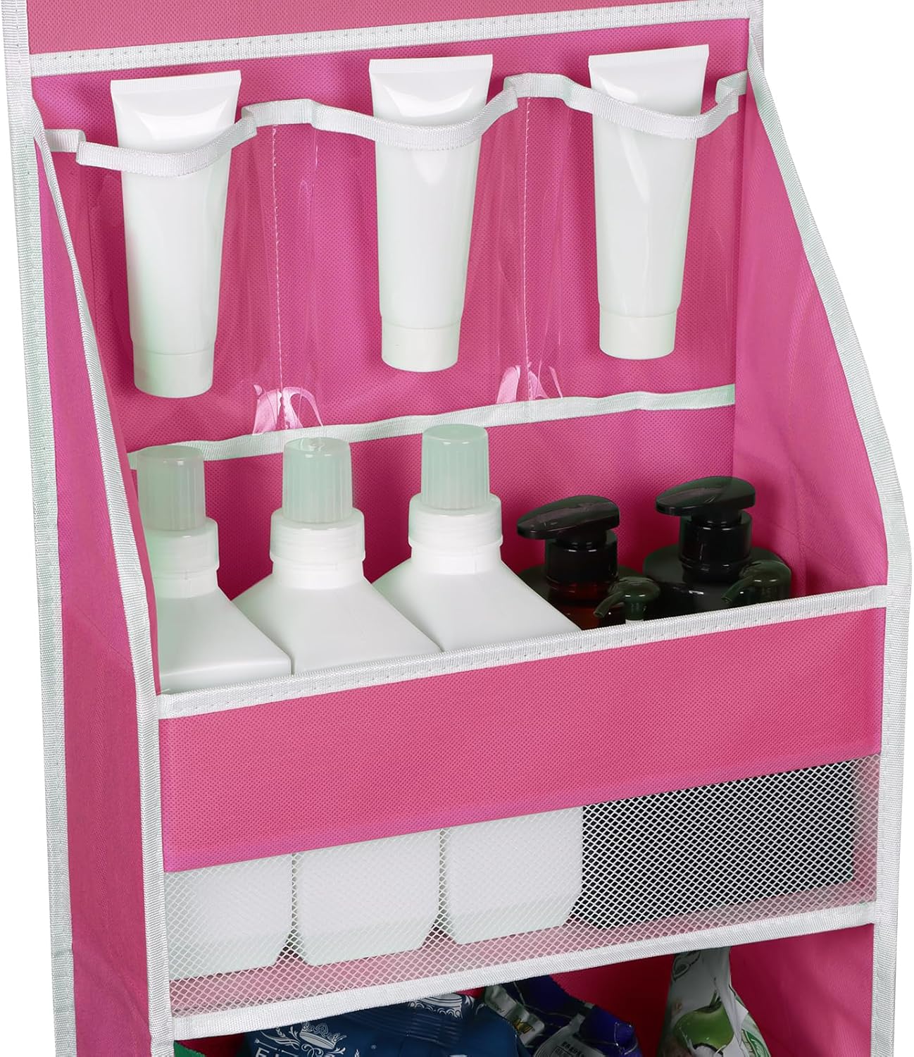 Univivi 6-Shelf Over Door Hanging Organizer Fabric Baby Door Storage with 5 Large Pockets and 3