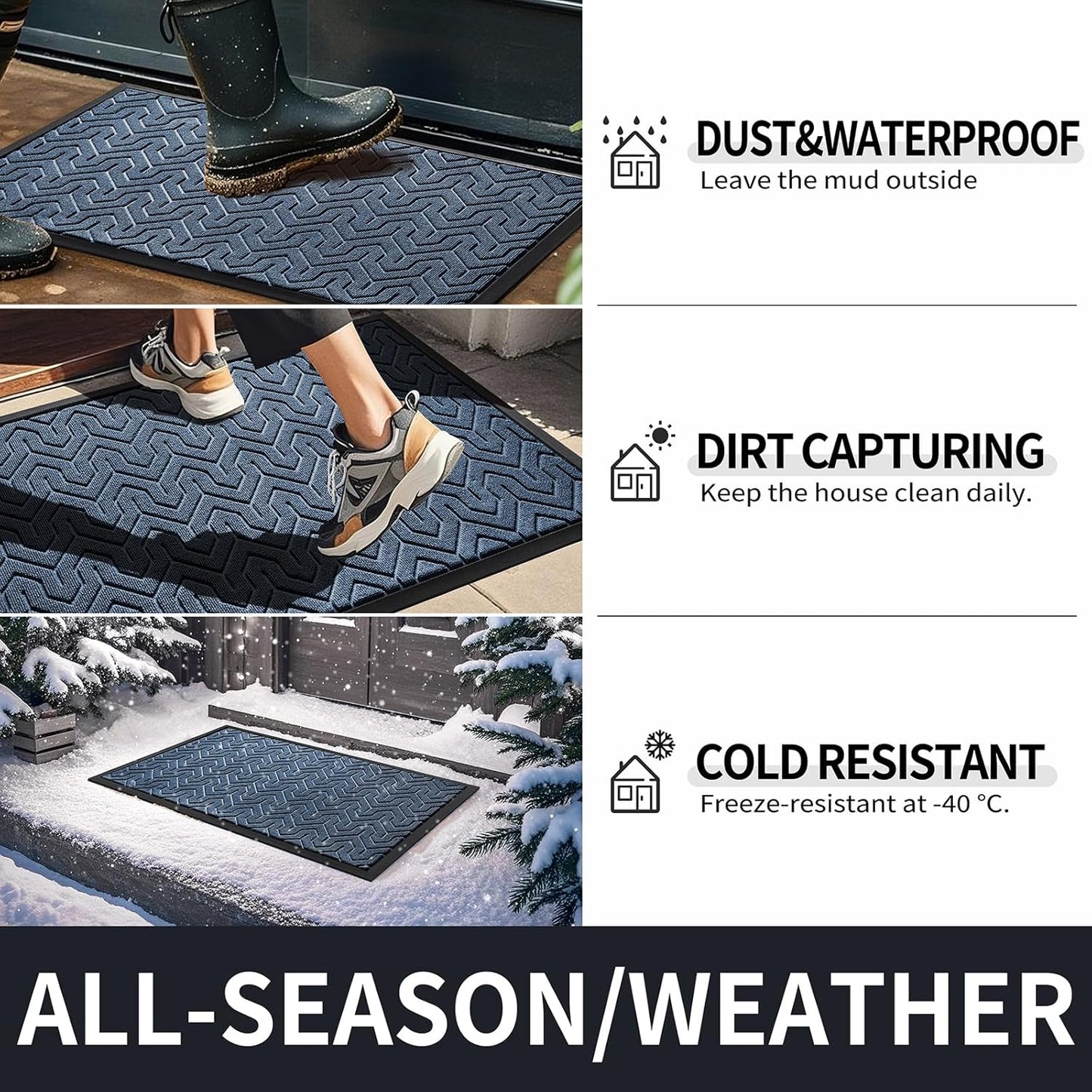Yimobra Front Door Mat Outside Entrance 29.5x17, Waterproof Heavy Duty Outdoor Mats for Front Door