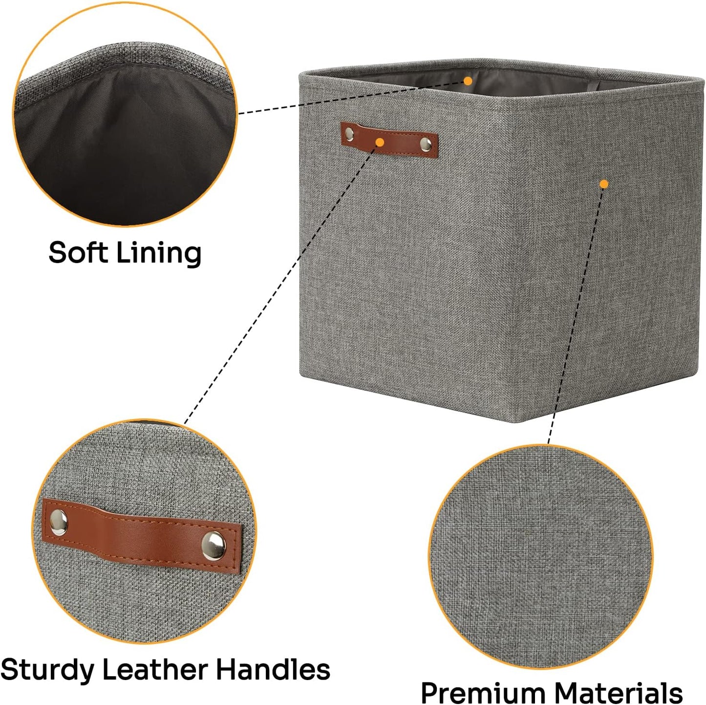 DULLEMELO Cube Storage Boxes,13 inch Fabric Baskets Closet Storage Bins for Home Organization and