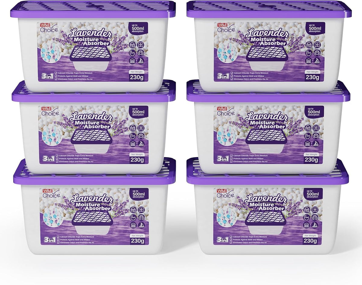 W&E Choice Moisture Absorbers With Lavender Scent, Portable Dehumidifier for Closet&Bathrooms