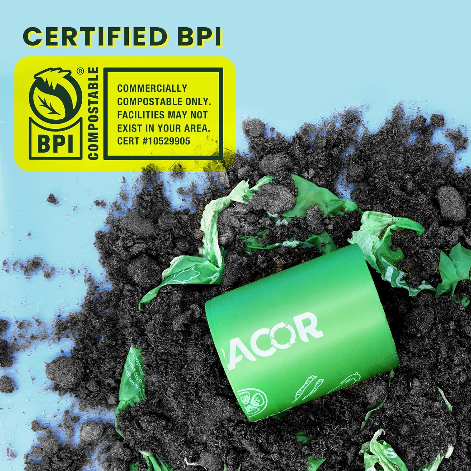 3 Gallon Compostable Trash Bags, Compost Bags for Countertop Bin, 200 Count (Pack of 2) BPI