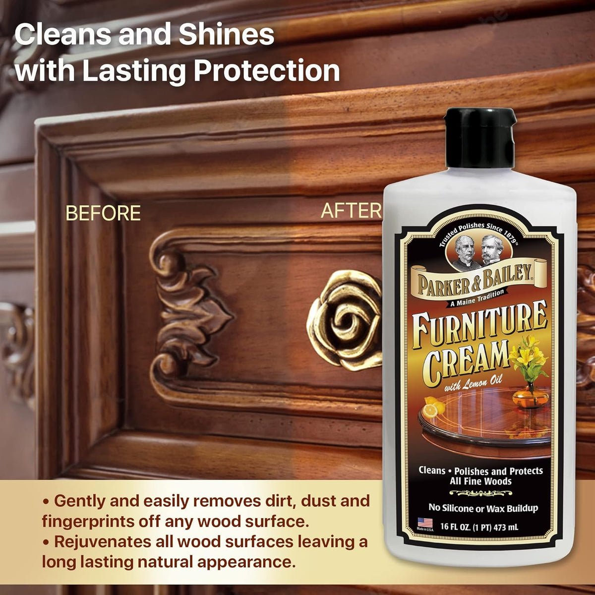 PARKER & BAILEY FURNITURE CREAM - Multisurface Wood Cleaner And Polish Furniture Quick Shine
