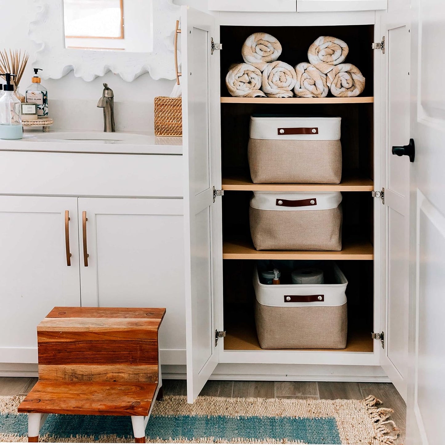 OrganiHaus Extra Large Fabric Storage Bins for Shelves 16x13in, Closet Storage Baskets for Shelf