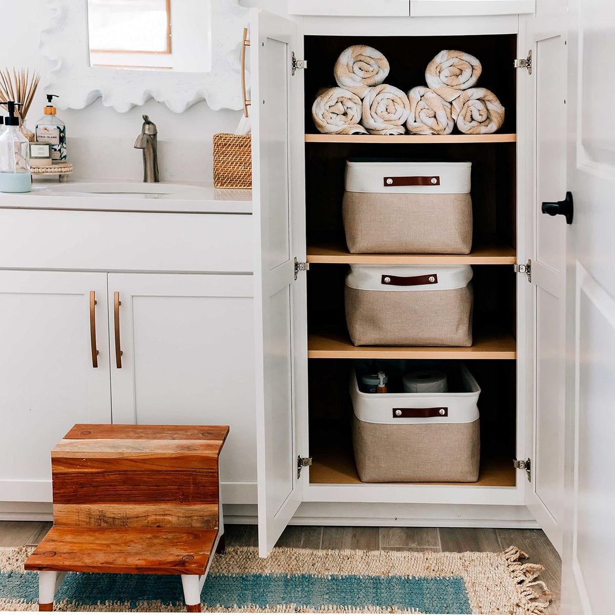 OrganiHaus Extra Large Fabric Storage Bins for Shelves 16x13in, Closet Storage Baskets for Shelf