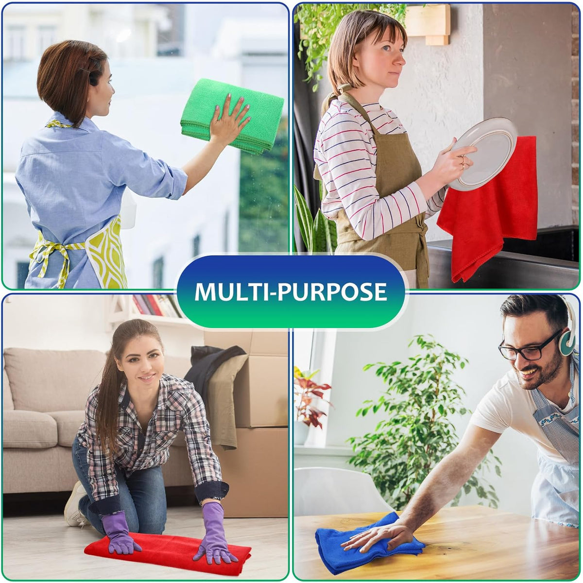 Newwiee 3 Pcs Extra Large Microfiber Cleaning Cloth 30" x 20" Washable Reusable Microfiber Towel