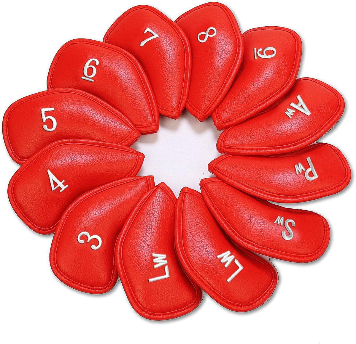 FINGER TEN Premium Synthetic Leather Stylish Iron & Wedge Golf Head Covers Value 12 Piece Set