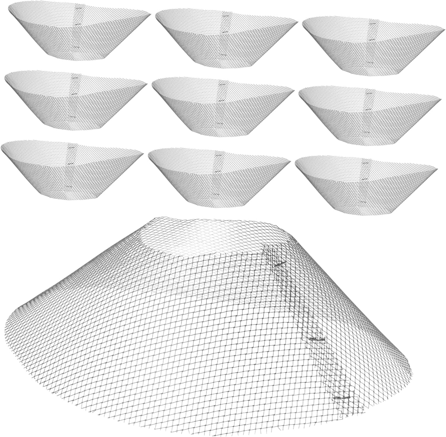 10pcs Range Hood Grease Mesh Filters Bowl Shaped Kitchen Vent Screen Replacement Nets for Home and