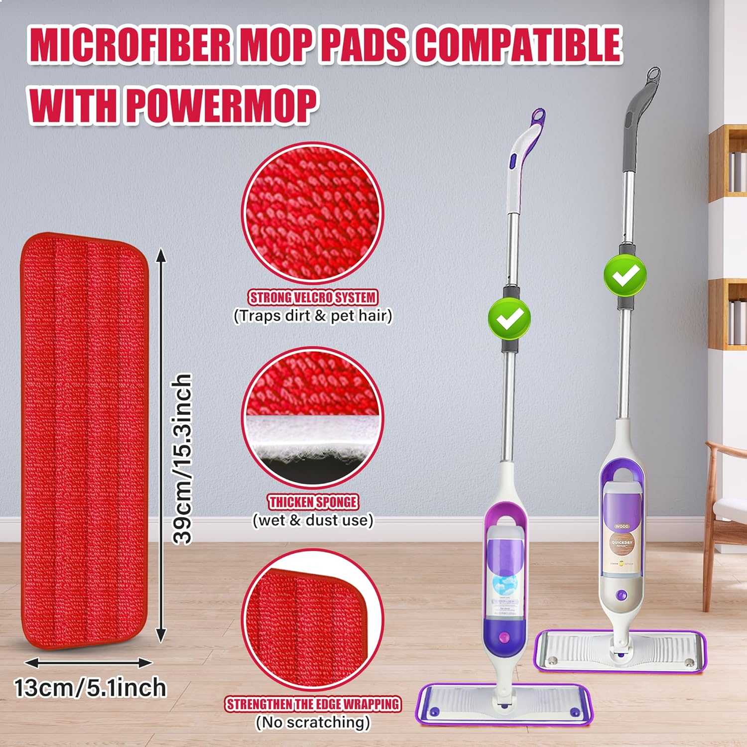 Spray Wet Mops for Hardwood Floor Cleaning: EXEGO Microfiber Dry Dust Spray Mop with 3 Washable