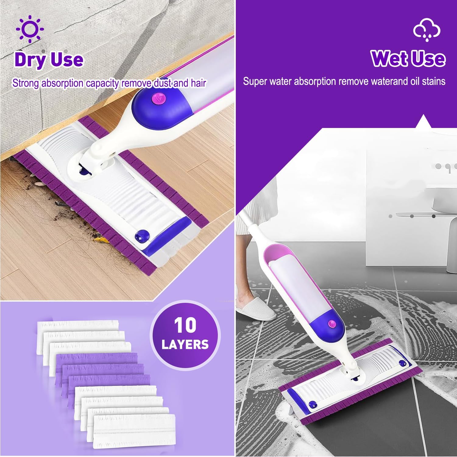 20 Count Power Mop Pads Refills for Swiffer PowerMop Multi-Surface Mopping Pad Disposable