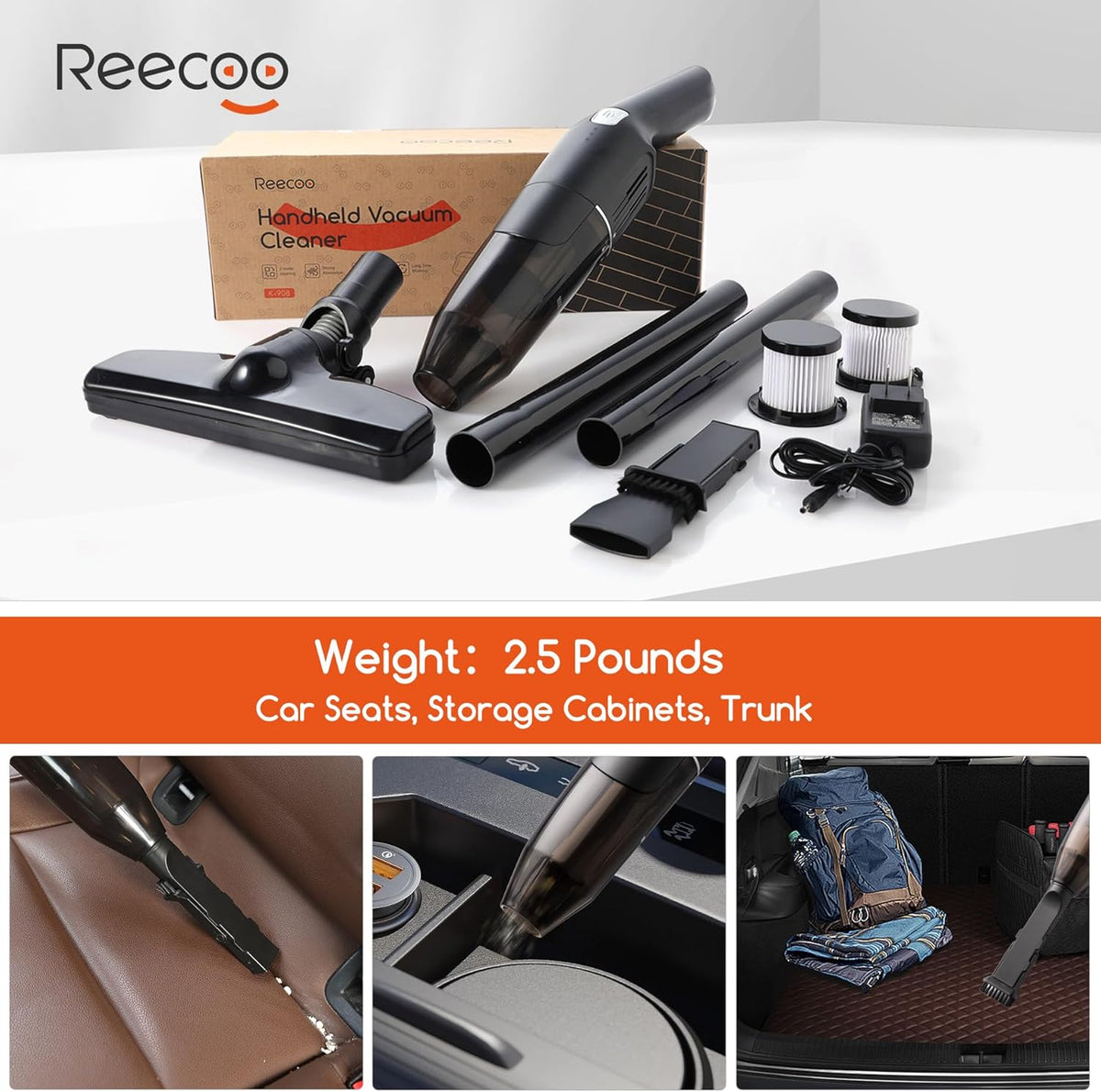 Cordless Stick/Handheld Vacuum Cleaner, 10-17Kpa 2-Level Powerful Suction,Fast Charging-Use