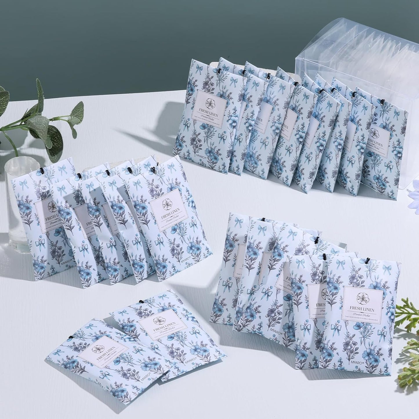 MYARO 20 Packs Fresh Linen Sachets for Drawer and Closet, Long-Lasting Sachets Bags Air Freshener