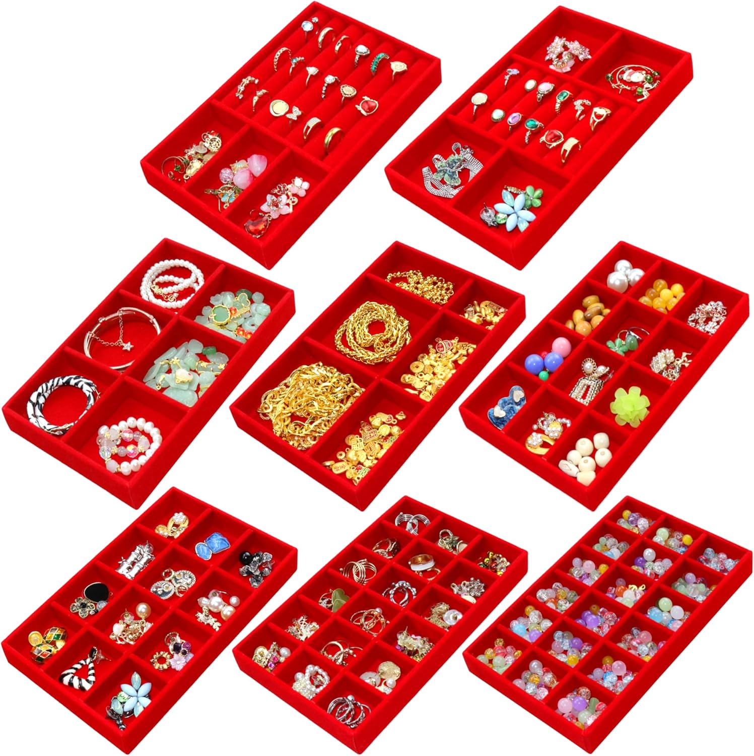Earring Organizer Stackable Jewelry Storage Box Jewelry Drawer Organizer Removable Display Tray