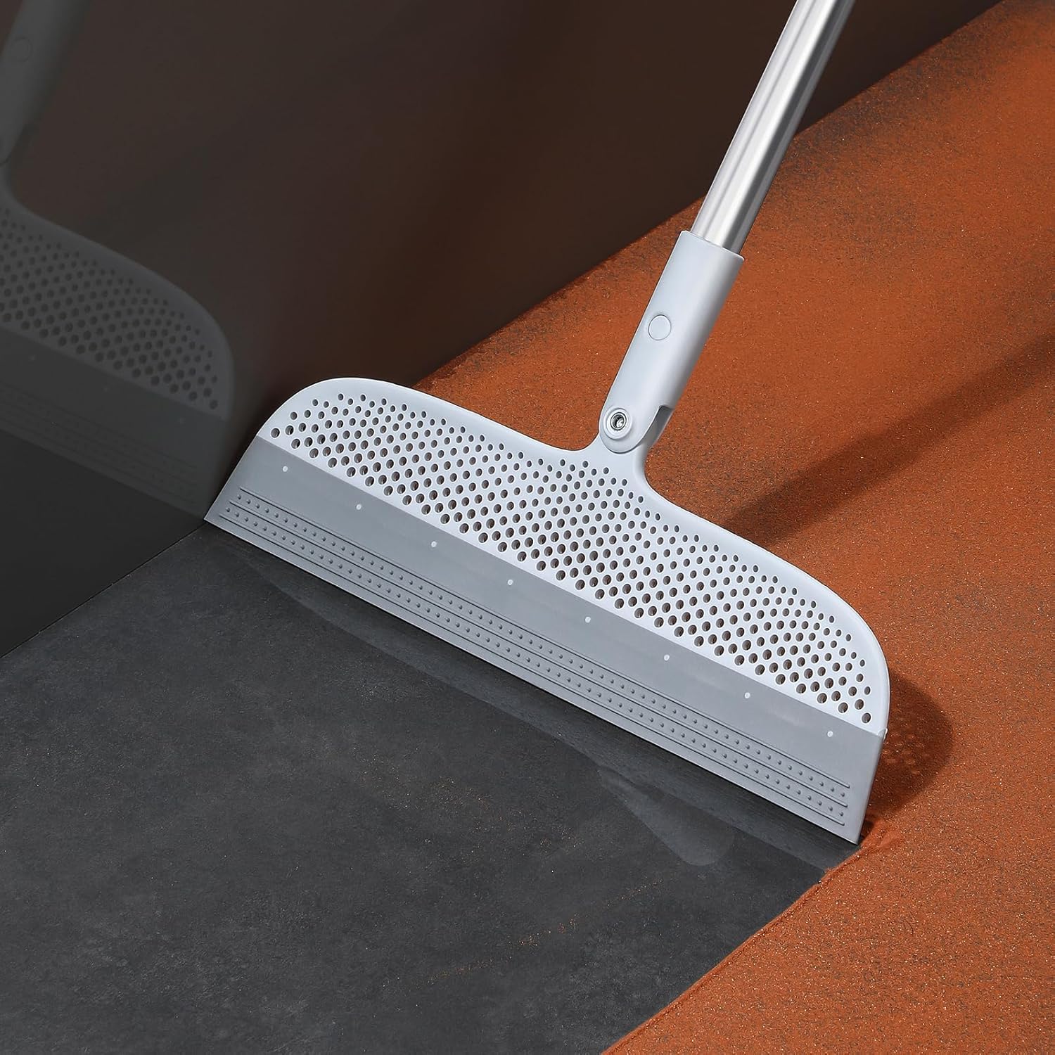 Magic Broom Floor Squeegee Pet Hair Remover, Silicone Squeegee Broom for Floor, 51.77" Long Handle