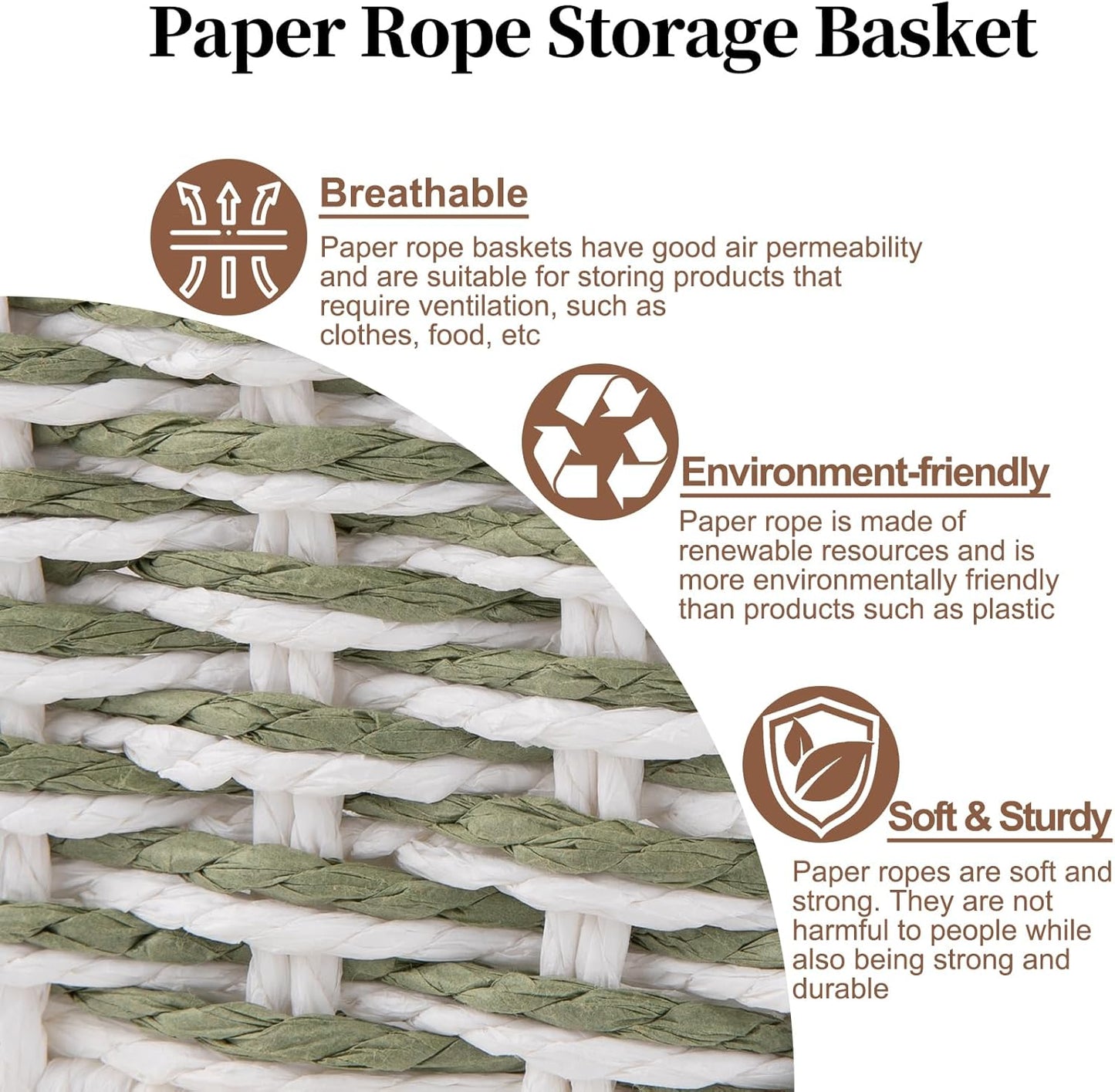 OIAHOMY Toilet Paper Baskets Handmade Paper Rope Decorative Wicker Storage Tank Shelf Cabinet