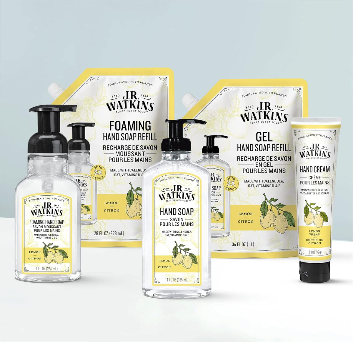 J.R. Watkins Foaming Hand Soap Refills, , Alcohol-Free Hand Wash, Cruelty-Free, , Moisturizing Hand