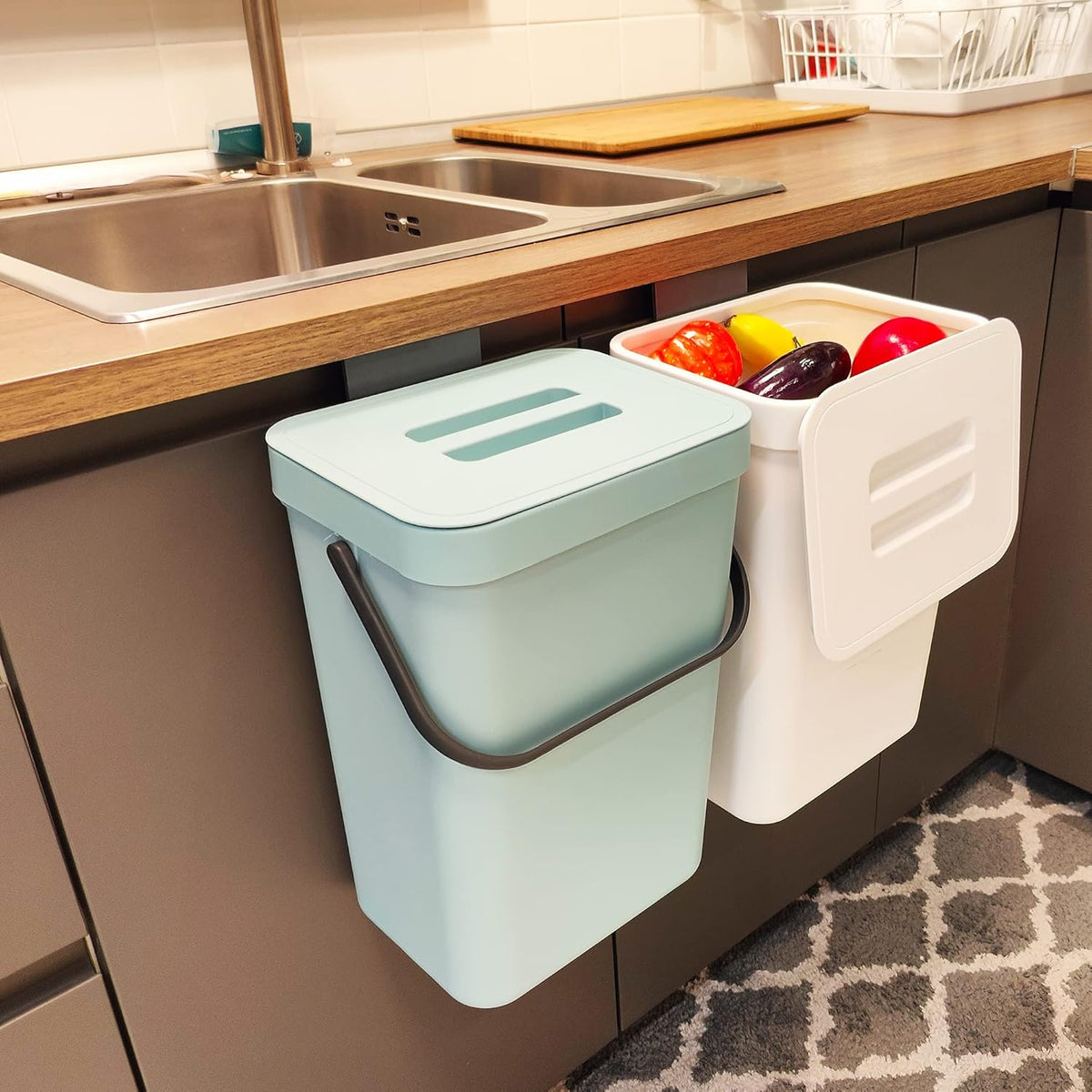 stonespace Compost Bin Kitchen, Under Sink Compost Bin Indoor Sealed, 3.2 Gallon/12L Compost Bucket