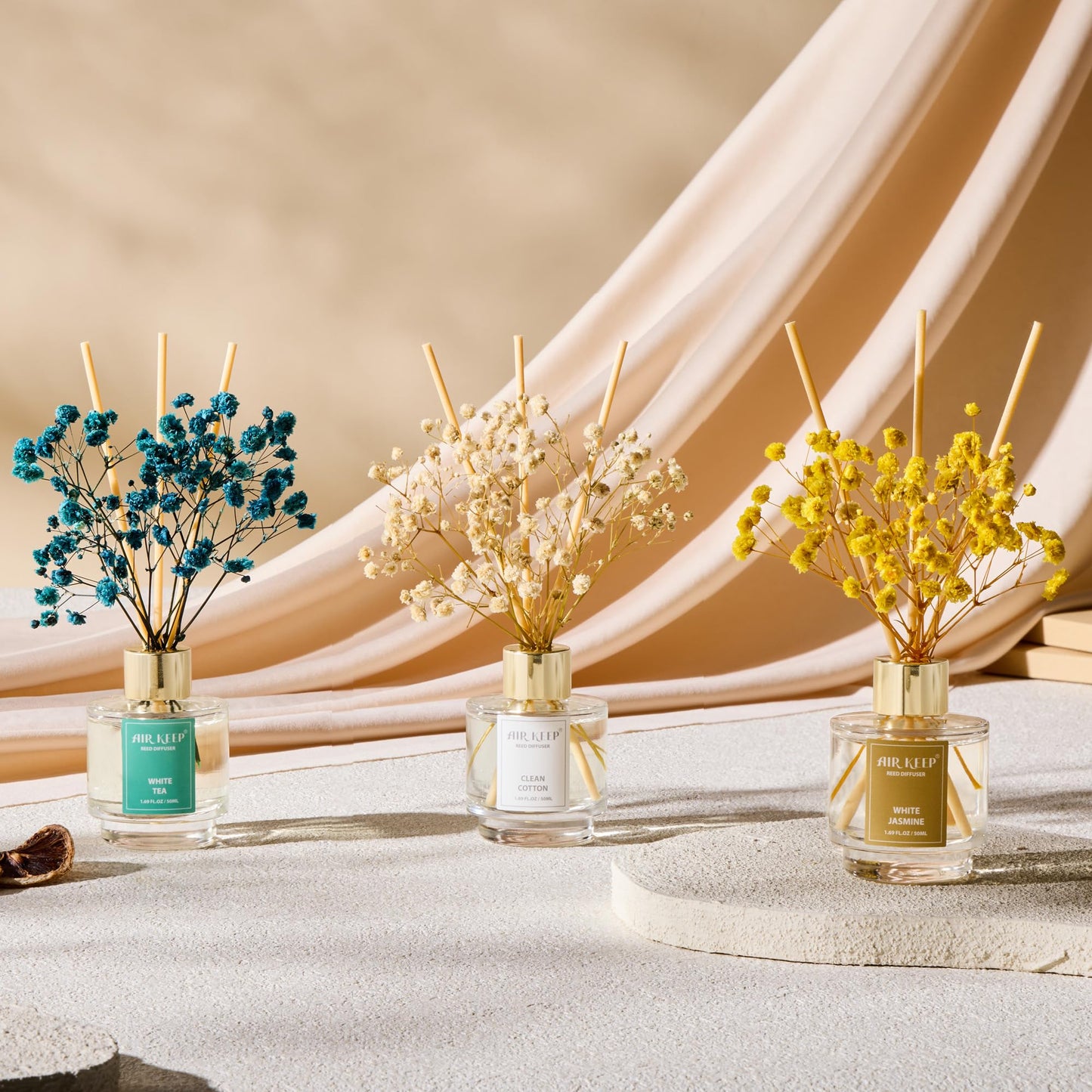 Airkeep Reed Diffuser Set of 3, 50ml, White – view 5