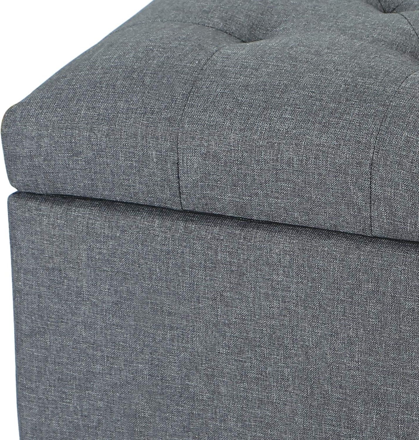 Joveco Storage Ottoman Bench Rectangular Fabric Organization Foot Rest, 24 Inch Modern Tufted
