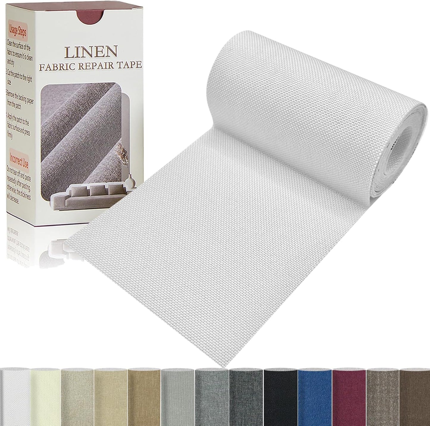 Linen Repair Tape 4x70 Inch Self-Adhesive Couch Patch Repair Fabric Patch for