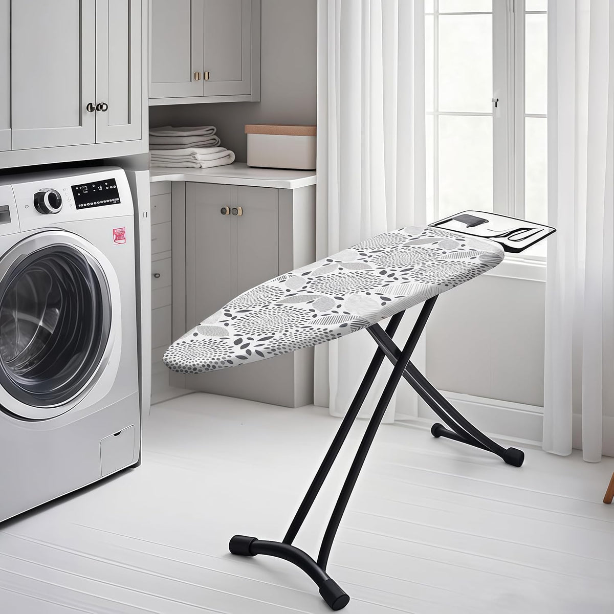 Ironing Board Cover with Two 5MM Thick Feltpads,13"x43"Heat Resistant Replacement Ironing Board