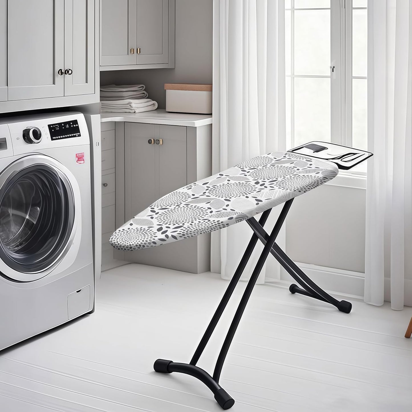 Ironing Board Cover with Two 5MM Thick Feltpads,12"x36"Heat Resistant Replacement Ironing Board