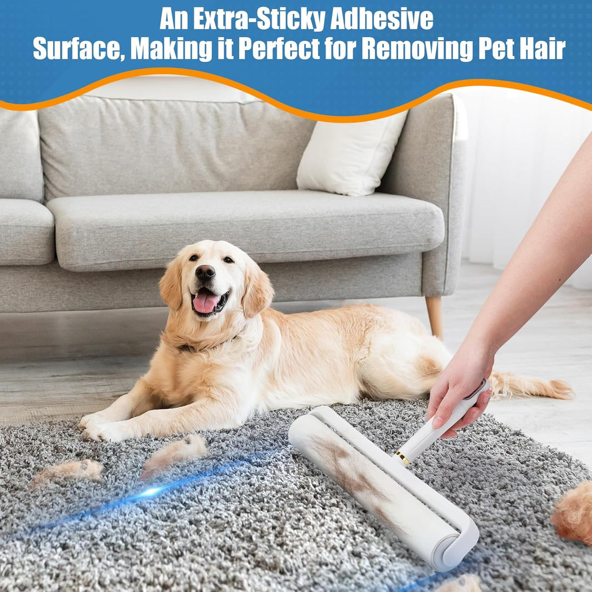 14.17" Large Lint Rollers for Pet Hair Extra Sticky, 360 Sheets Roller with Long Handle for