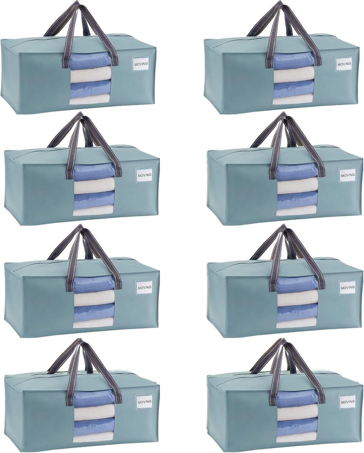 VENO 8 Pack Moving Bags for College, Heavy-Duty Storage Totes, Moving Boxes and Wardrobe Packing