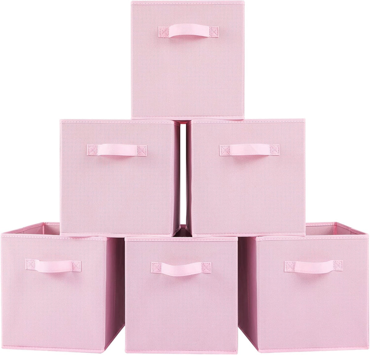 Stero 13x13x13 Inch Fabric Storage Bins 6 Pack Fun Colored Durable Storage Cubes with Handles