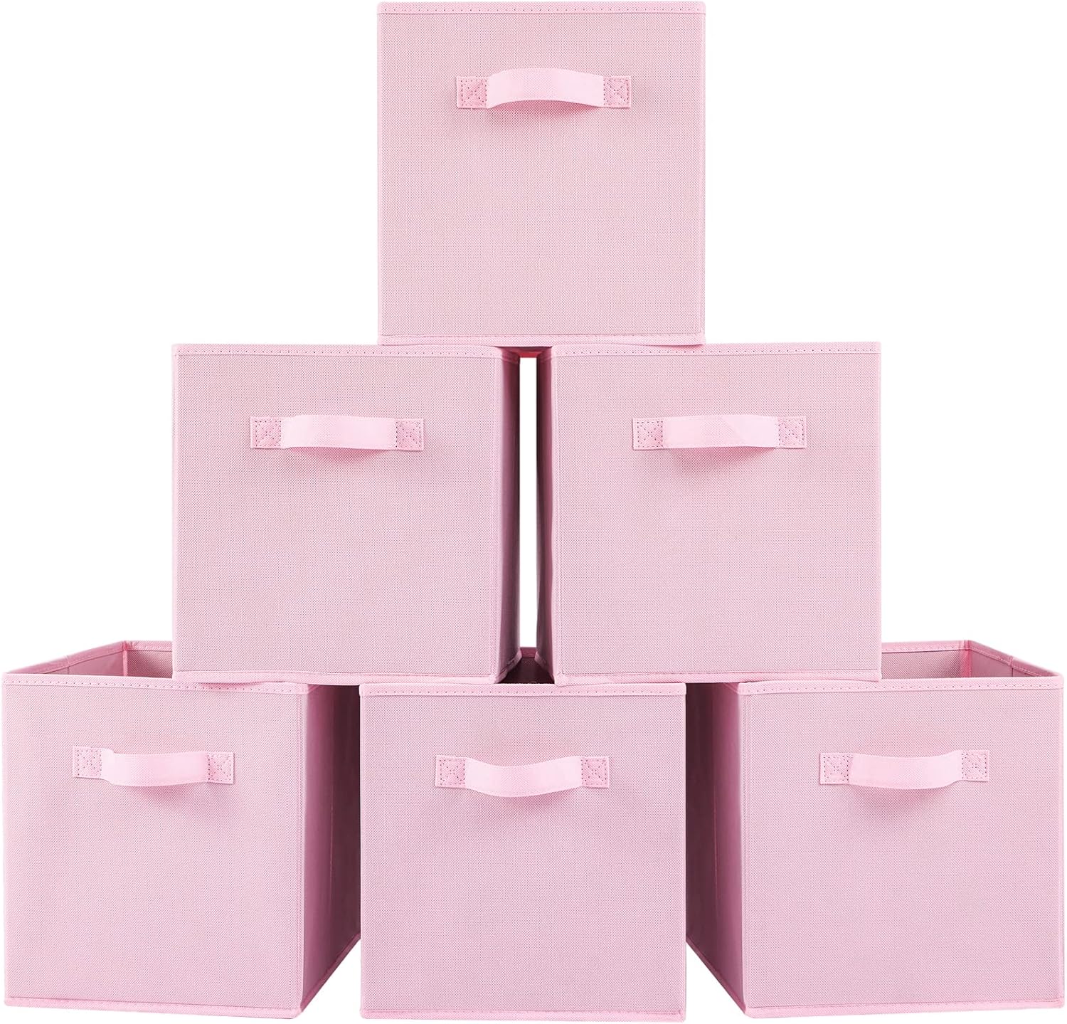 Stero 13x13x13 Inch Fabric Storage Bins 6 Pack Fun Colored Durable Storage Cubes with Handles