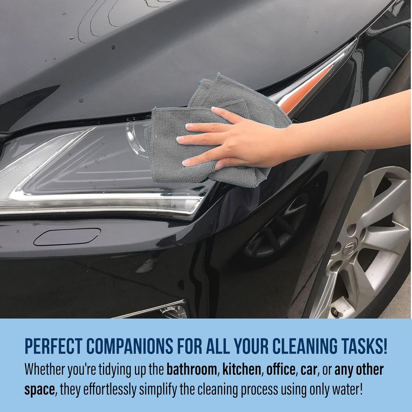 GREEN LIFESTYLE Chamois Cloth, Microfiber Cleaning Cloth 150 Pack, Borderless Towels Cleaning, Car