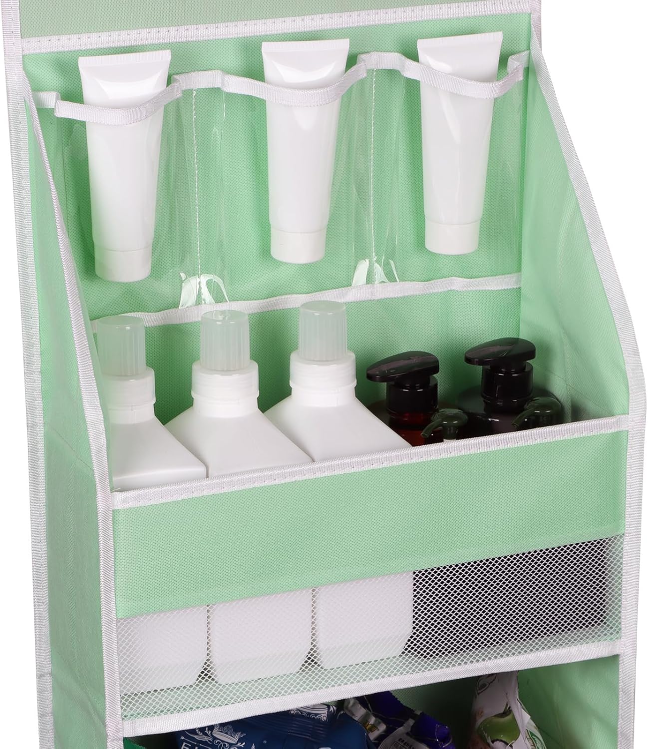 Univivi 6-Shelf Over Door Hanging Organizer Fabric Baby Door Storage with 5 Large Pockets and 3